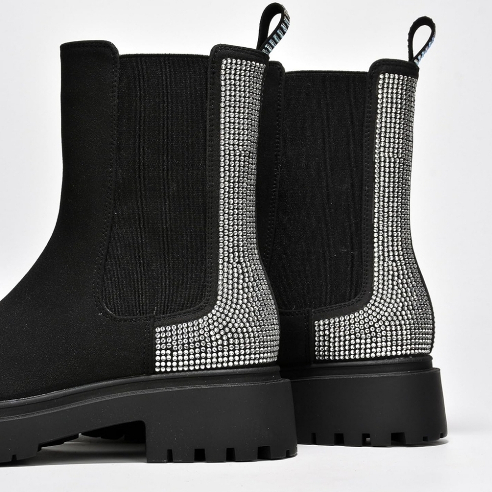 Cape Robbin Nineo Black Rhinestone Chelsea Boots Women Size 7 - Picture 10 of 10